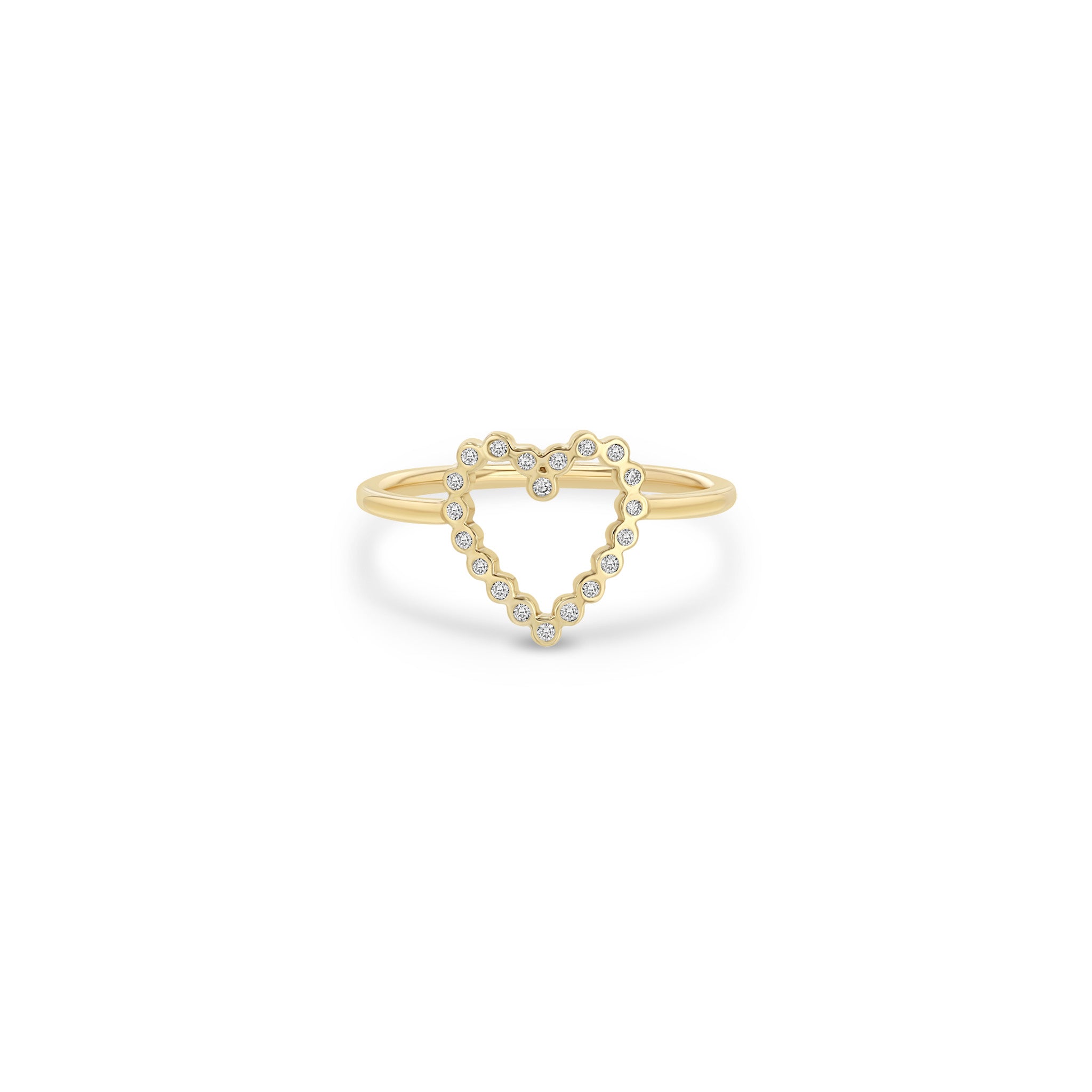 Zoë Chicco 14k Yellow Gold Small Diamond Bezel Heart Ring