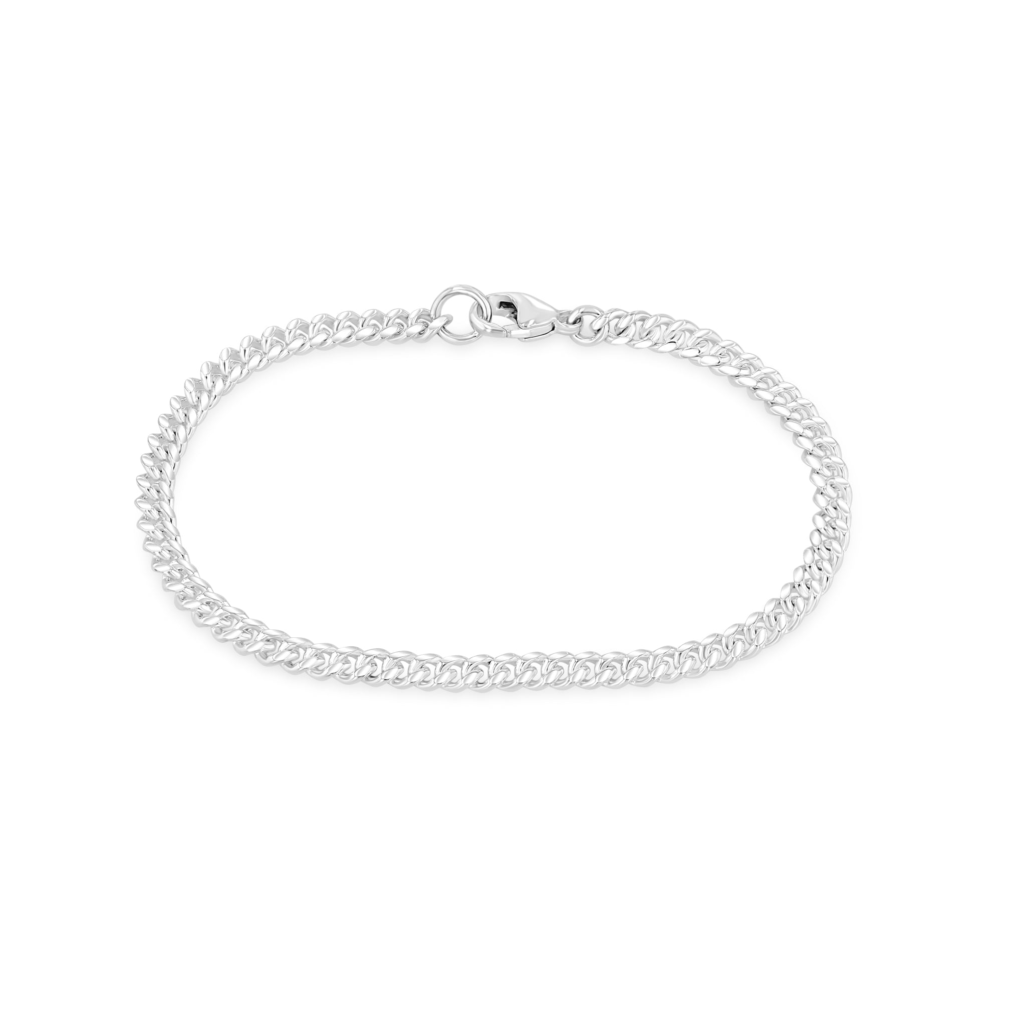 Zoe Chicco Sterling Silver Small Curb Chain Bracelet on a white background
