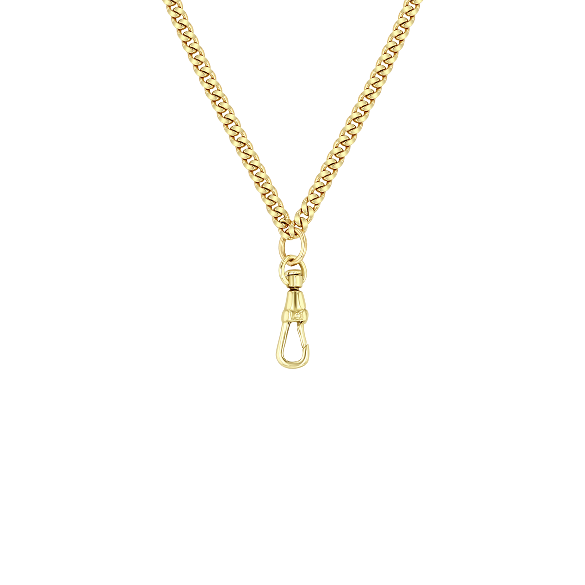 Zoe Chicco 14k Gold chain necklace with fob clasp on a transparent background