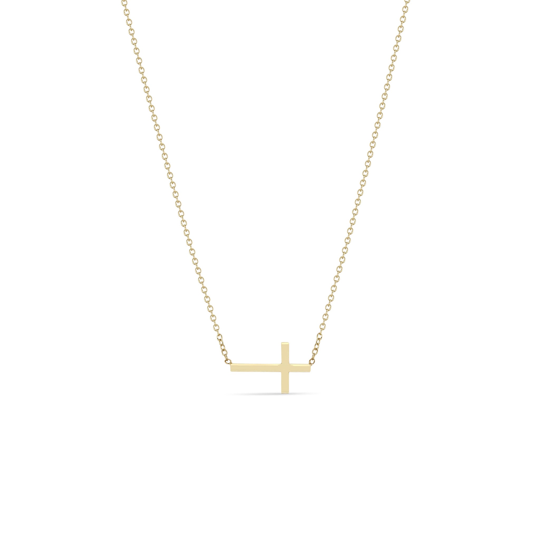 Zoë Chicco 14k Gold Small Horizontal Cross Necklace