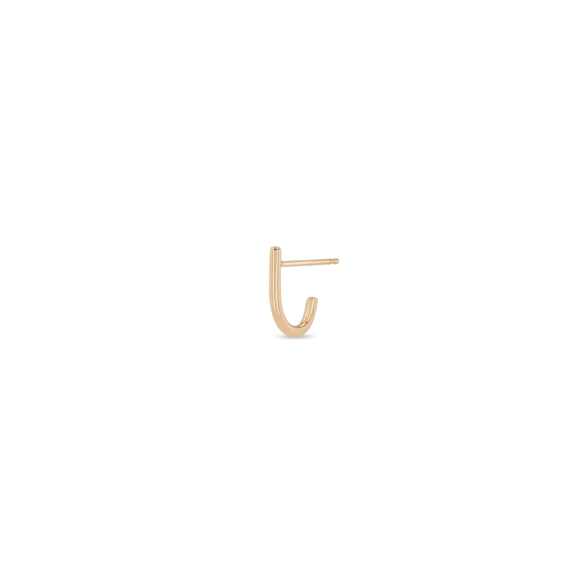 Zoe Chicco 14k Rose Gold J Hook Hoop Earring on a white background