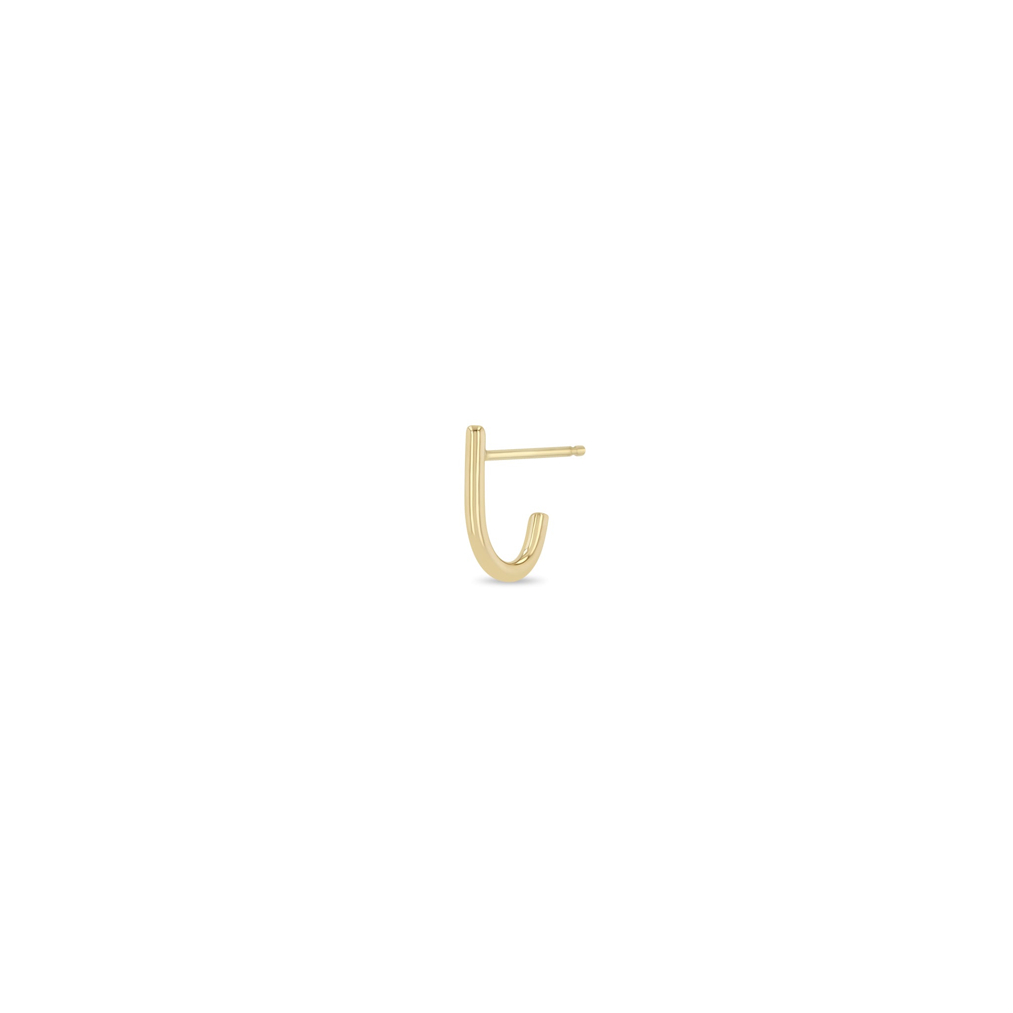 Zoe Chicco 14k Gold J Hook Hoop Earring on a white background