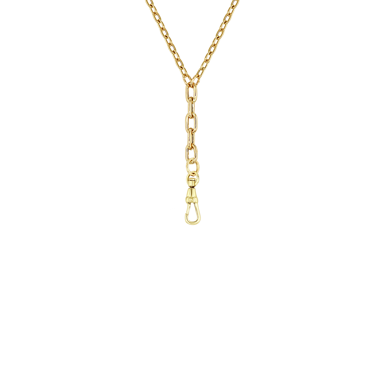 Zoe Chicco 14k gold mixed chain with a fob clasp on a transparent background