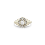 Zoë Chicco 14k Gold Oval Diamond Halo Signet Ring