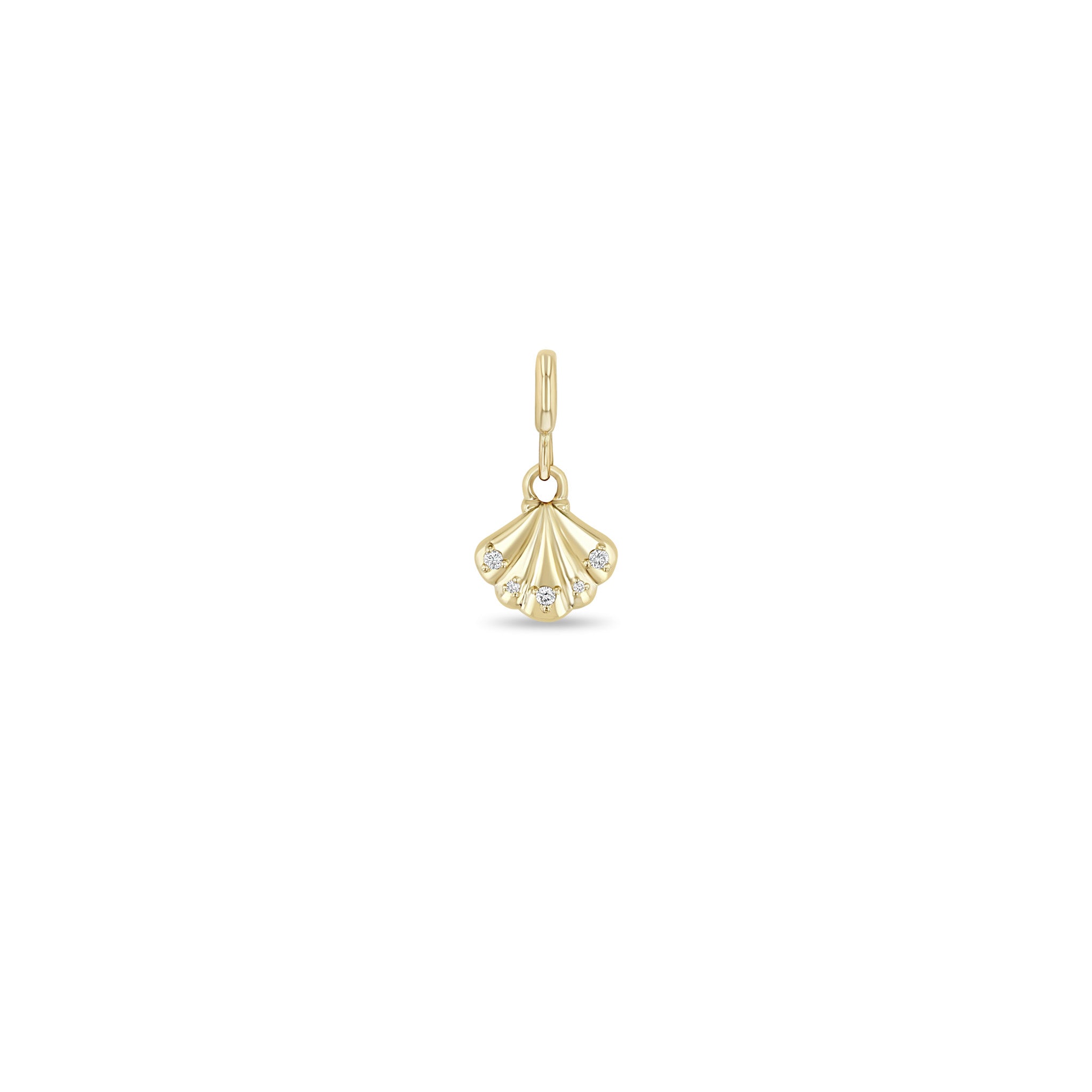 Zoë Chicco 14k Gold & Diamond Seashell Clip on Charm Pendant