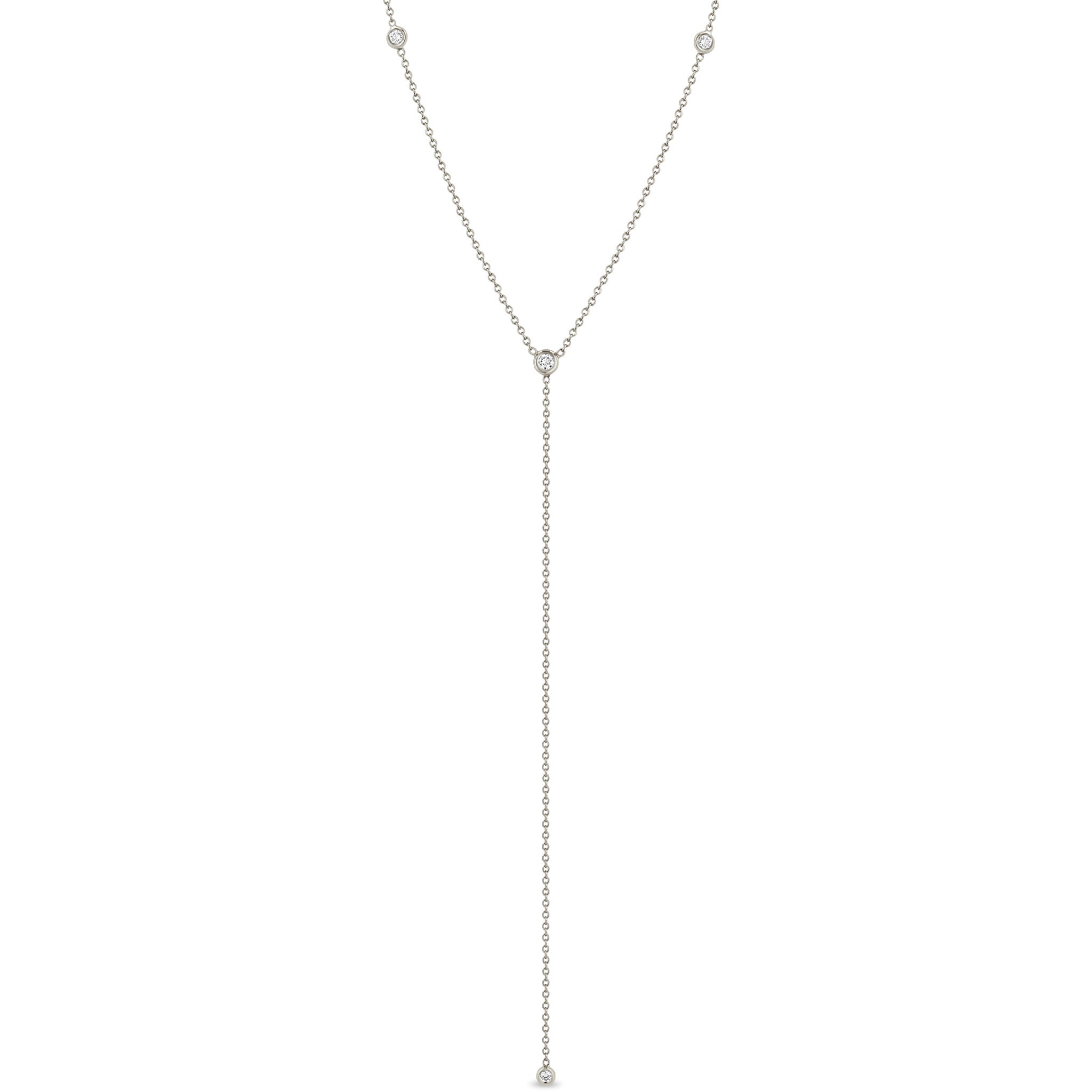 Zoë Chicco 14k Gold 4 Floating Diamonds Lariat Necklace