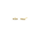 Zoë Chicco 14k Gold 3 Tiny Diamond Bezel Stud Earrings