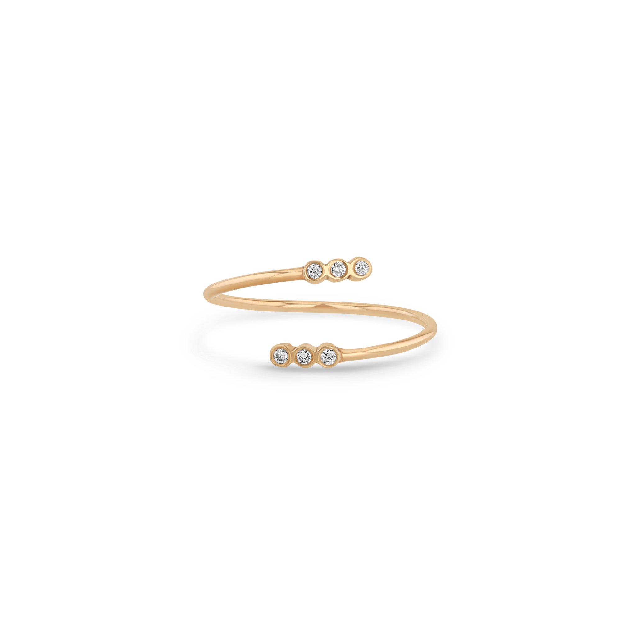 Zoë Chicco 14k Gold Tiny Diamond Bezel Bypass Ring