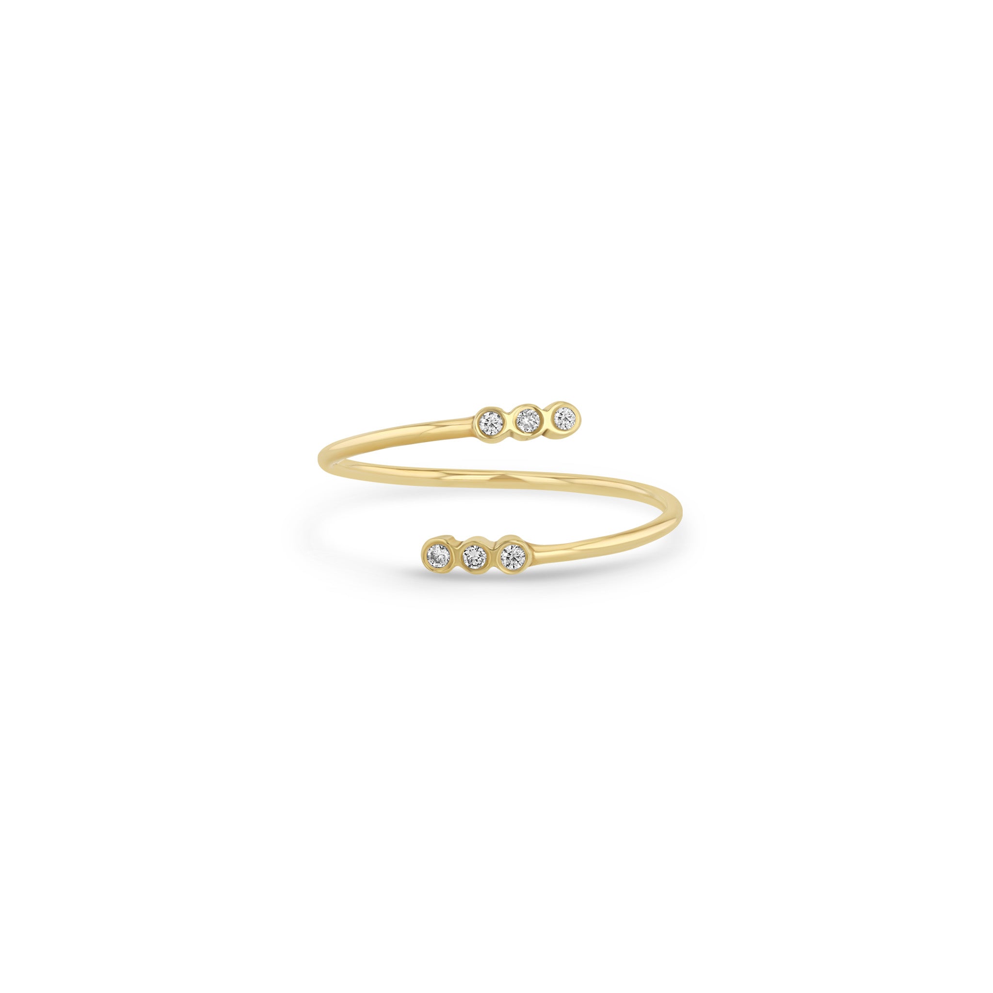 Zoë Chicco 14k Gold Tiny Diamond Bezel Bypass Ring