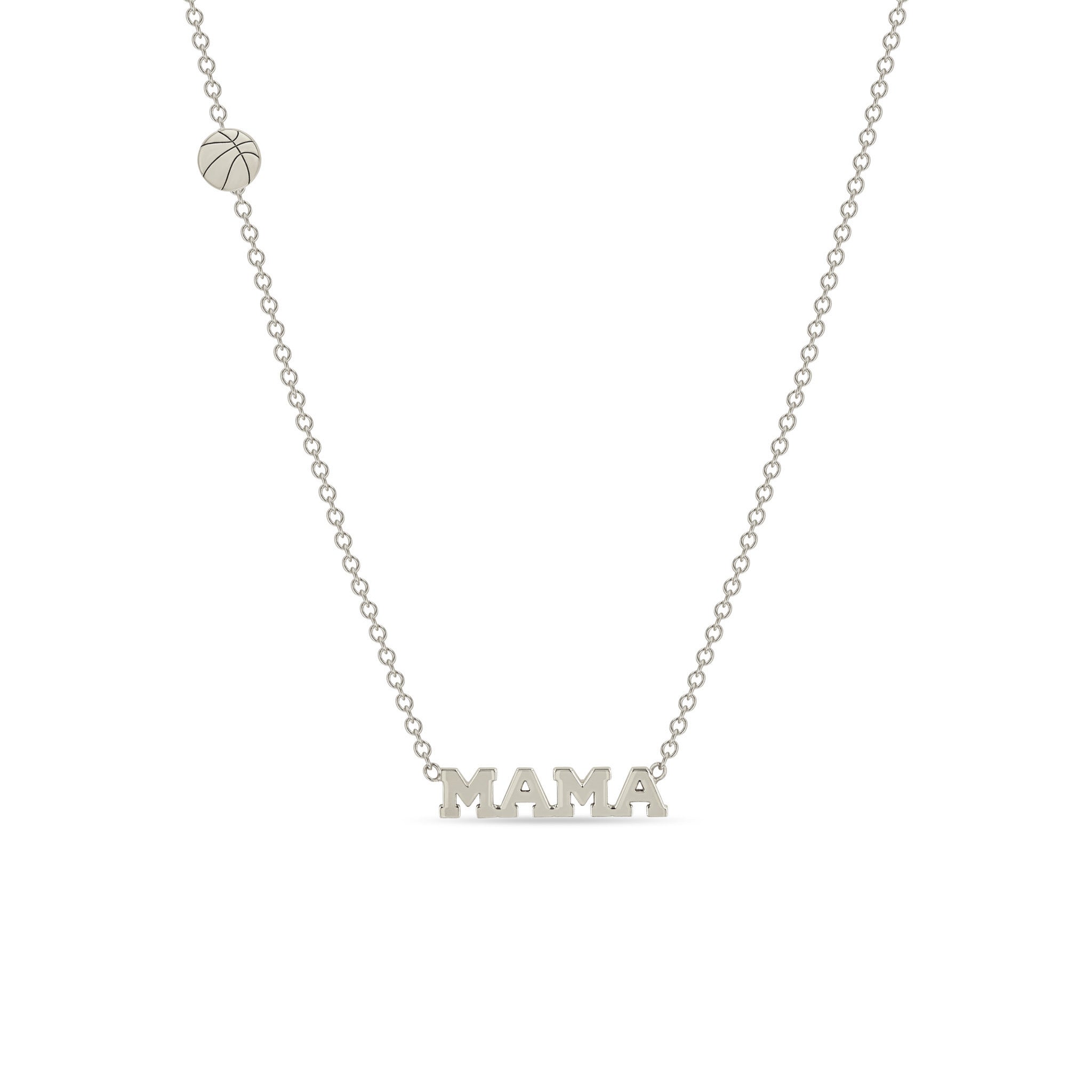 Zoë Chicco 14k Gold Itty Bitty Sports Mama Necklace with a Basketball