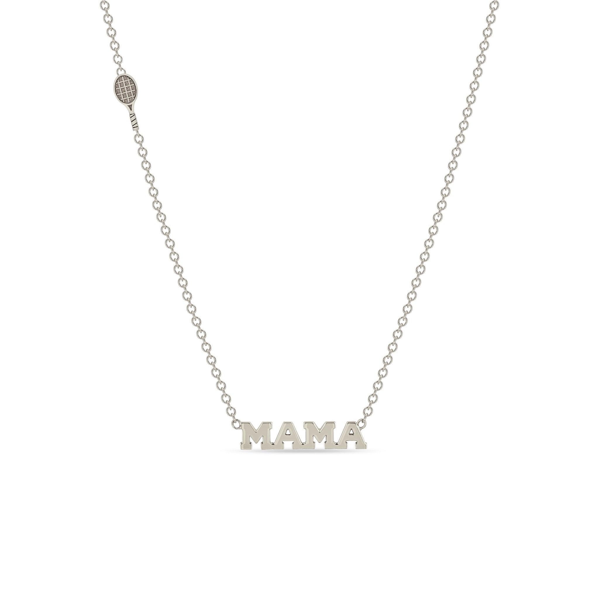 Zoë Chicco 14k Gold Itty Bitty Sports Mama Necklace with a Tennis Racket