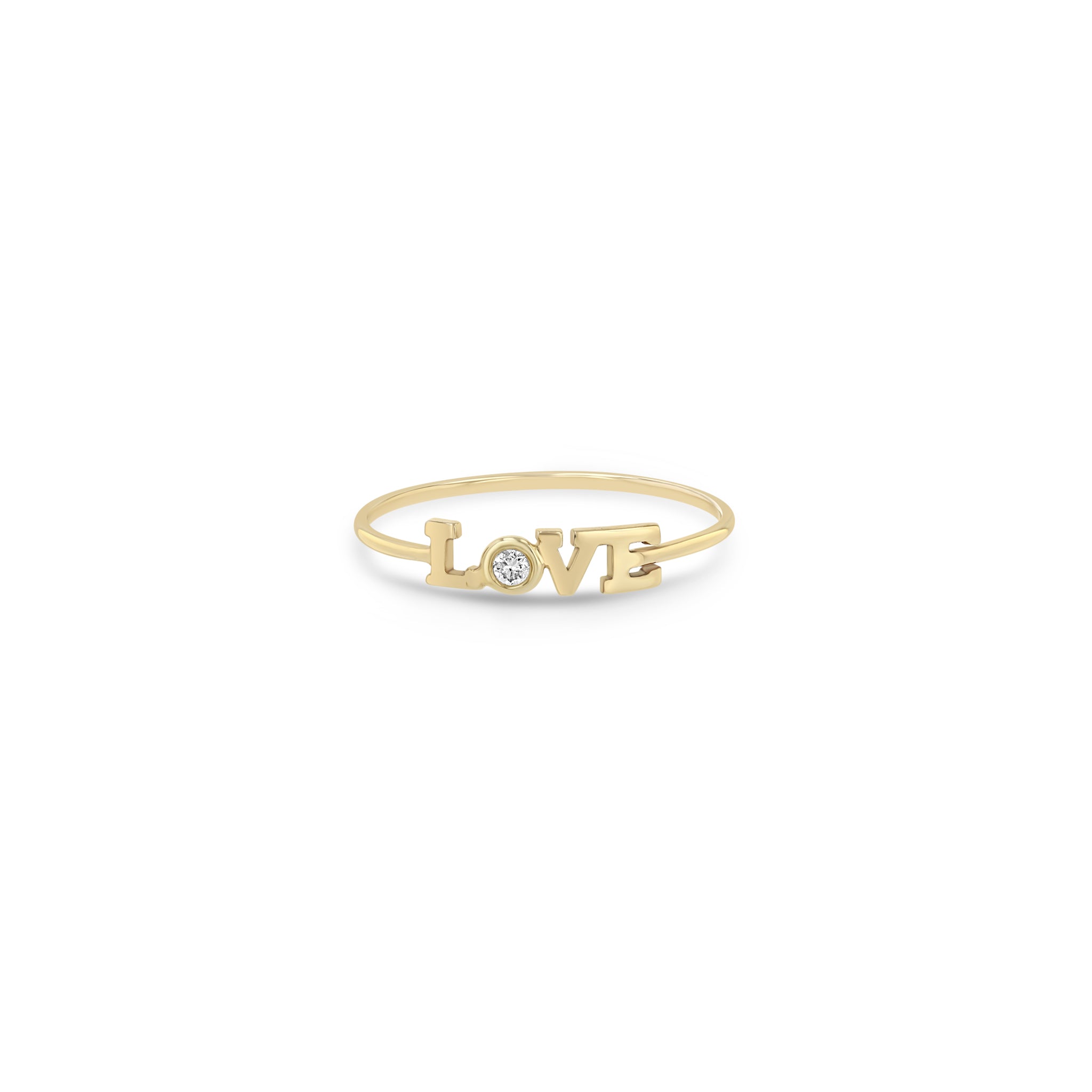Zoë Chicco 14kt Gold Itty Bitty Diamond LOVE Ring