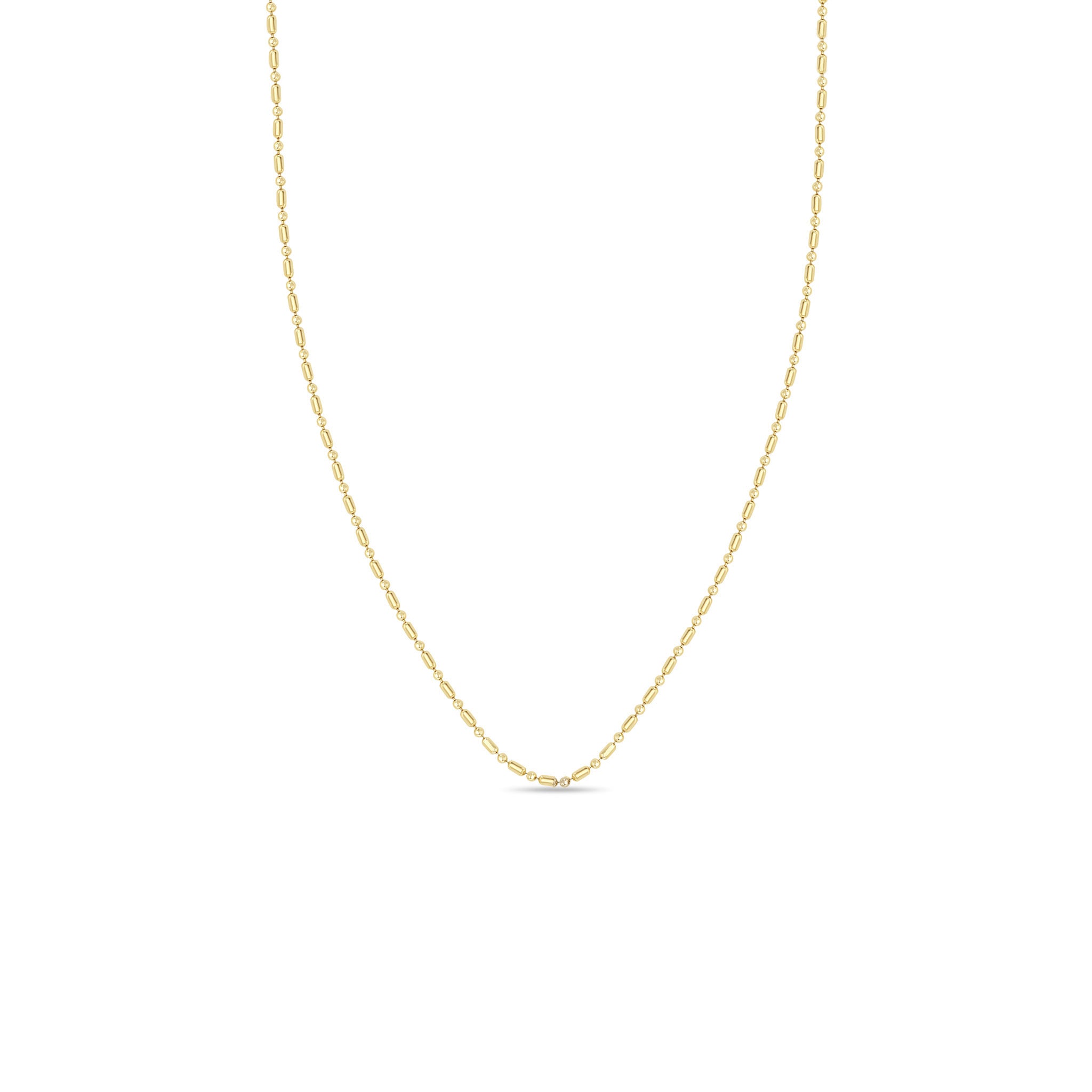 Zoë Chicco 14k Gold Tube Bar and Bead Chain Necklace