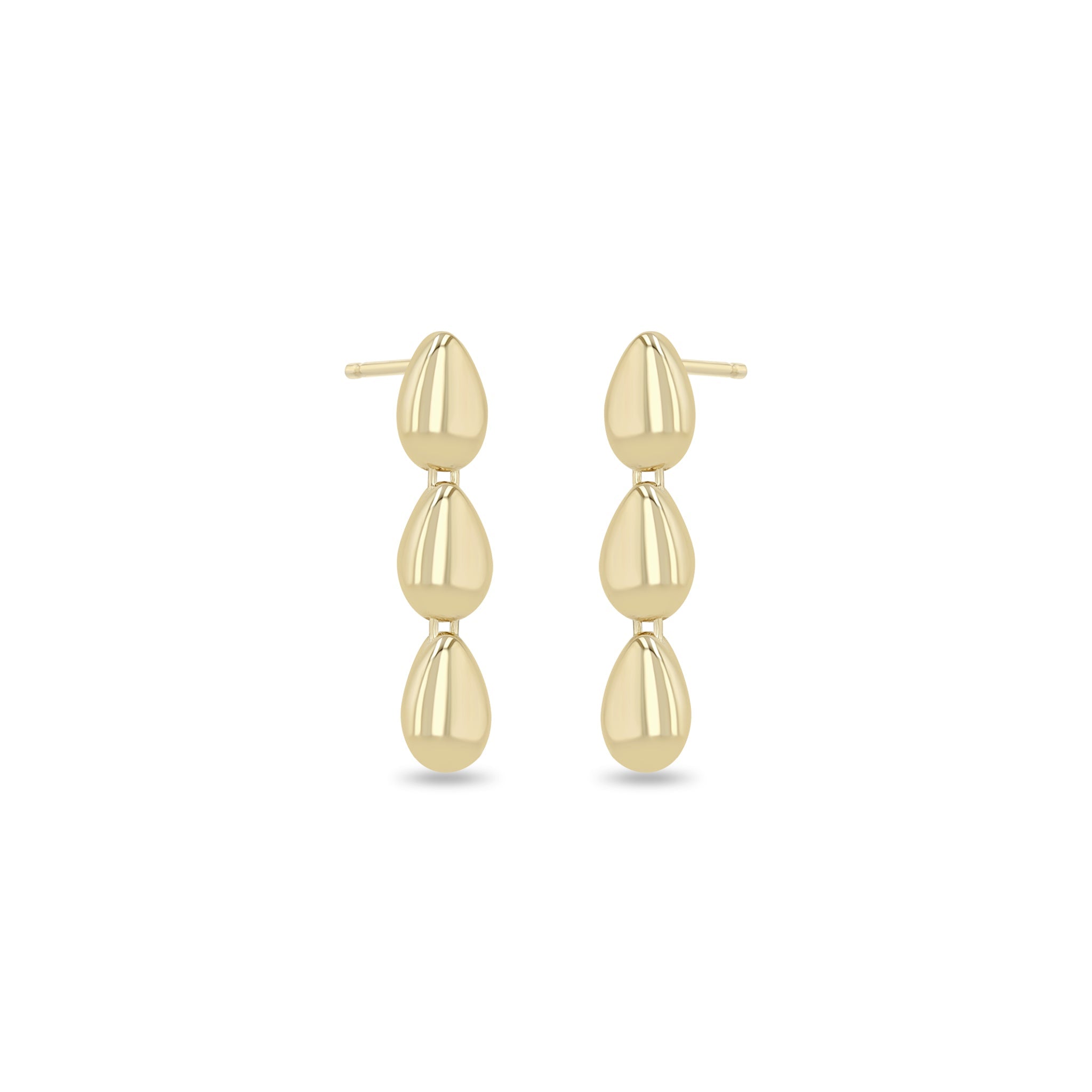 Zoe Chicco 14k pair of gold teardrop earrings on a white background