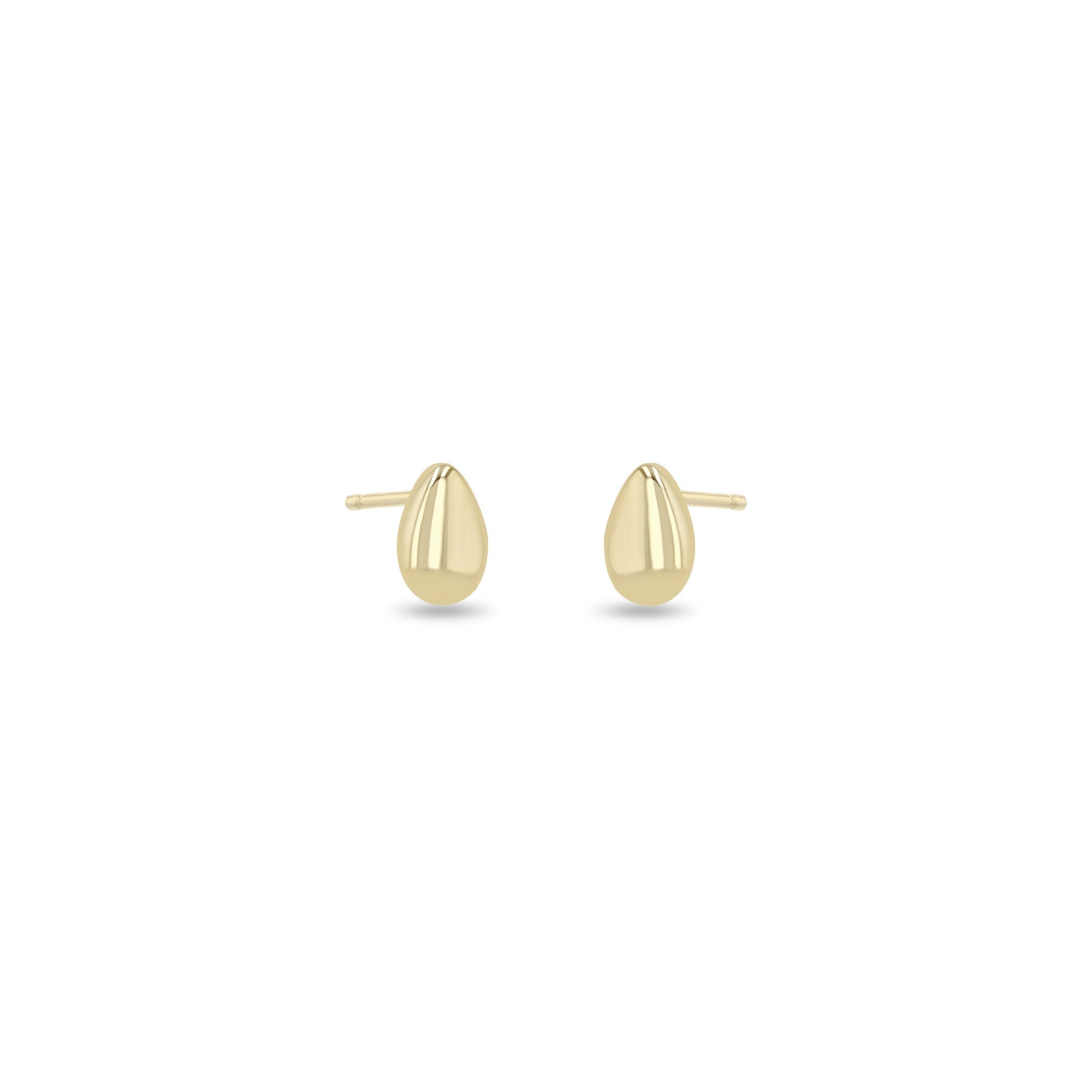 Zoe Chicco 14k gold teardrop stud earrings on a white background