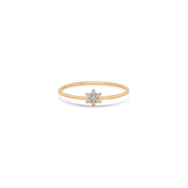 Zoë Chicco 14k Gold Prong Diamond Flower Ring