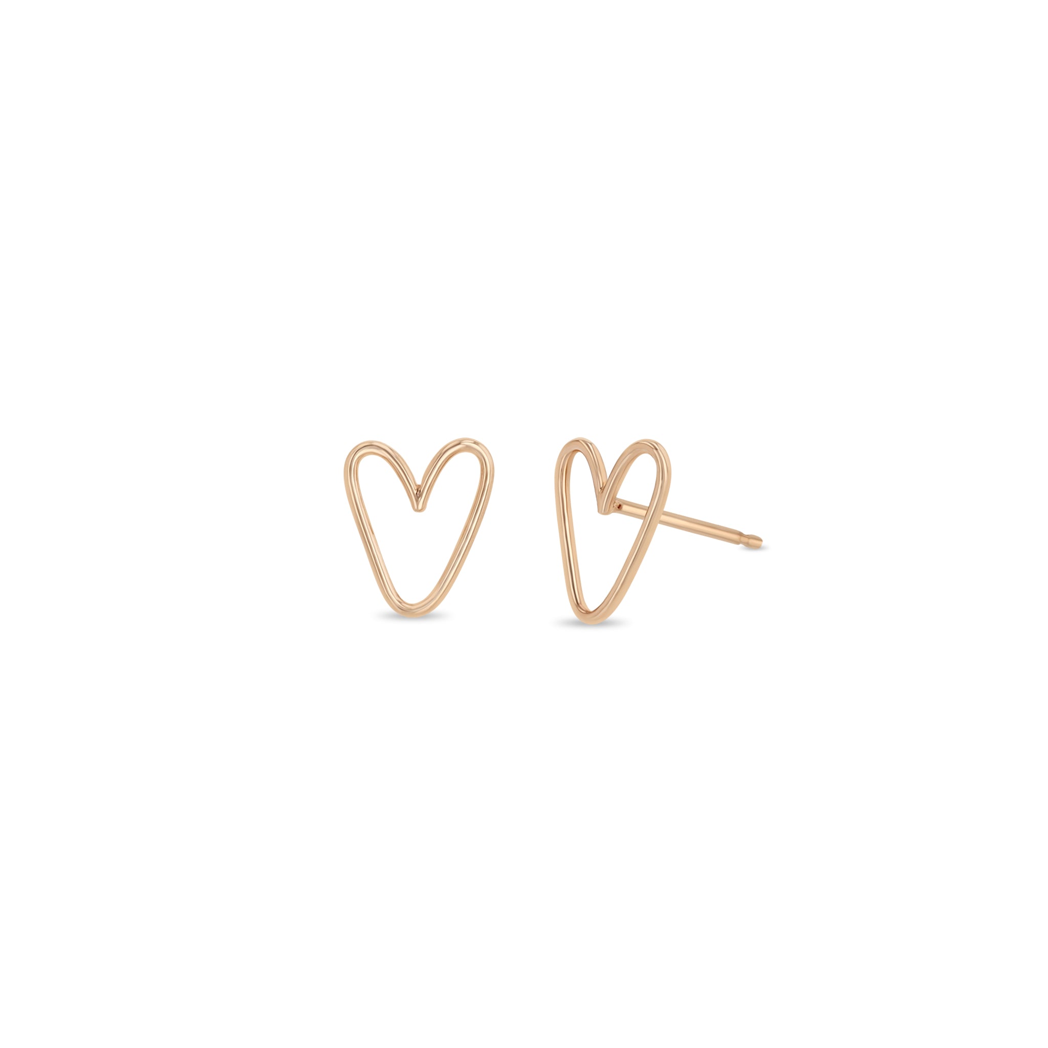 Zoë Chicco 14k Rose Gold Open Wire Heart Stud Earrings