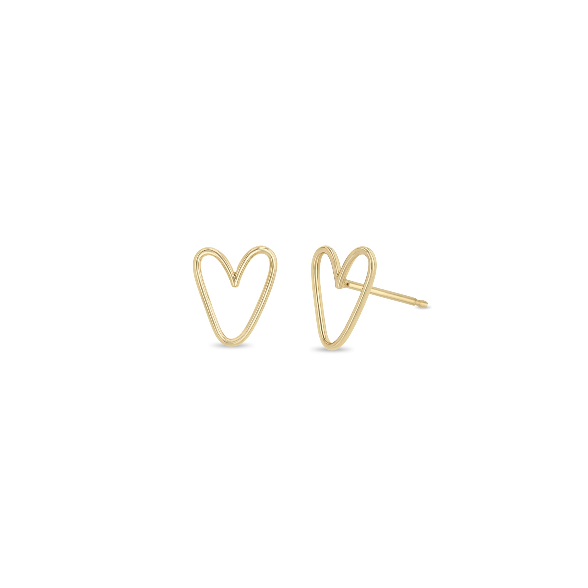 Zoë Chicco 14k Yellow Gold Open Wire Heart Stud Earrings