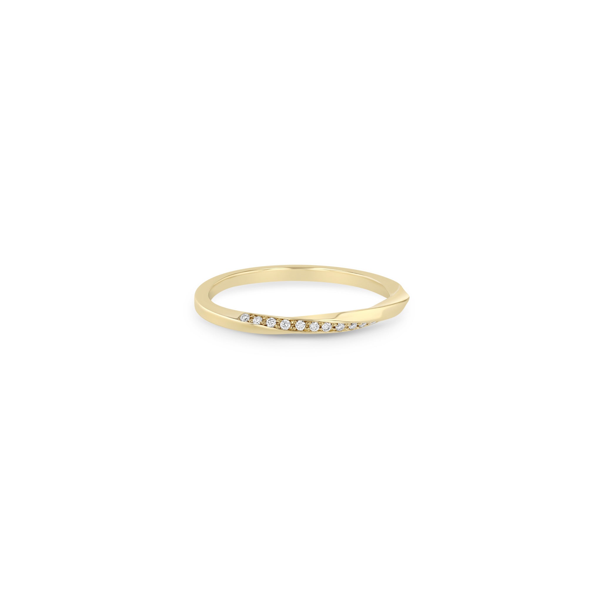 Zoë Chicco 14k Gold Pavé Diamond Twisted Square Band Ring