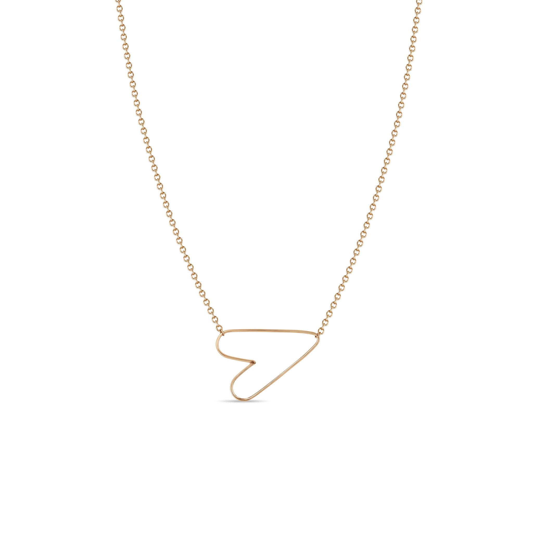 Zoë Chicco 14k Gold Small Hammered Heart Necklace