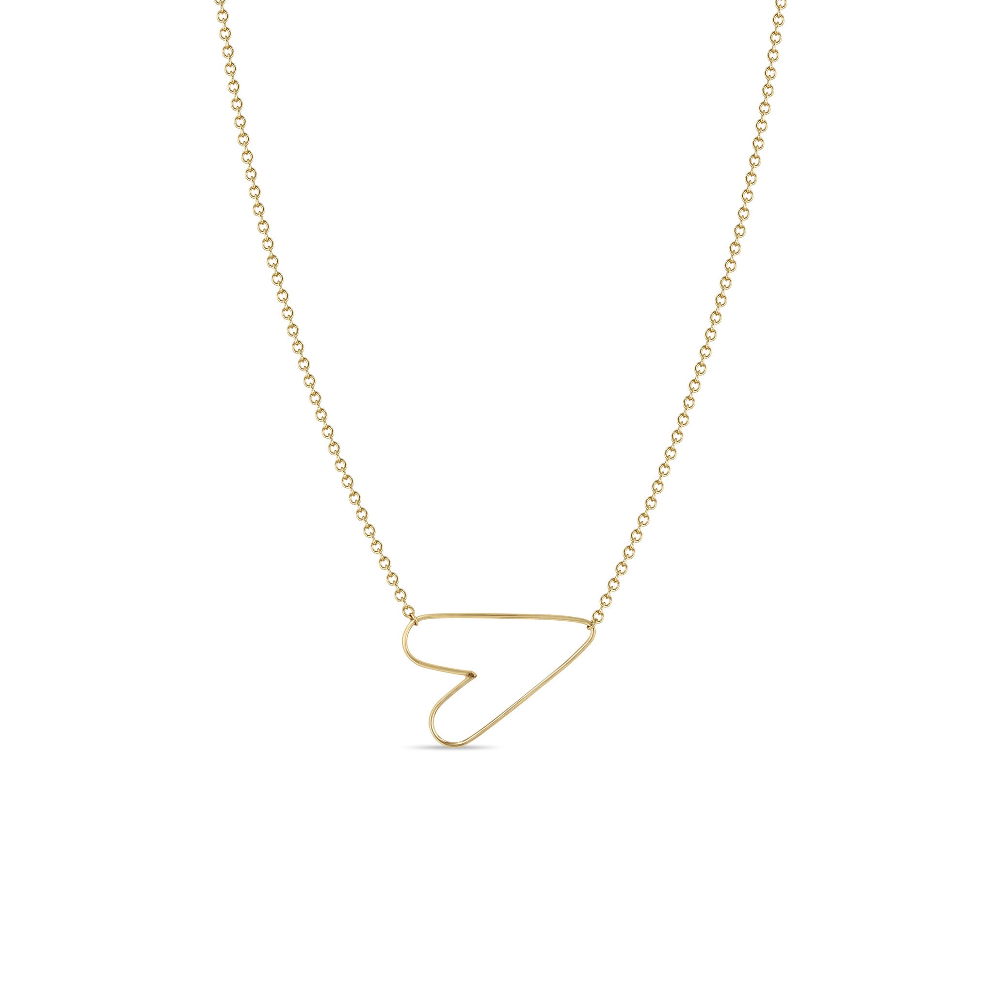 ★VINTAGE HOLLYWOOD★ Side Edge Heart Necklace_VH2412NE003M ZOECHICCO_VTHN-14KY_SQUARE.jpg