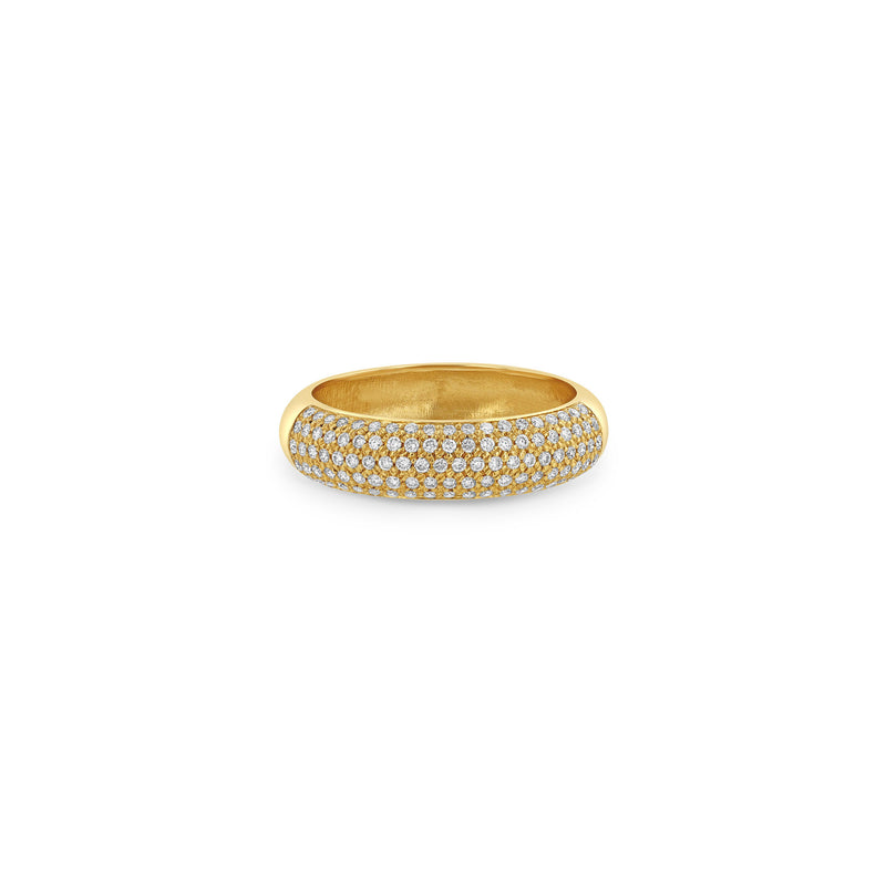 Zoë Chicco 14k Gold Pavé Diamond Half Round Wide Band Ring