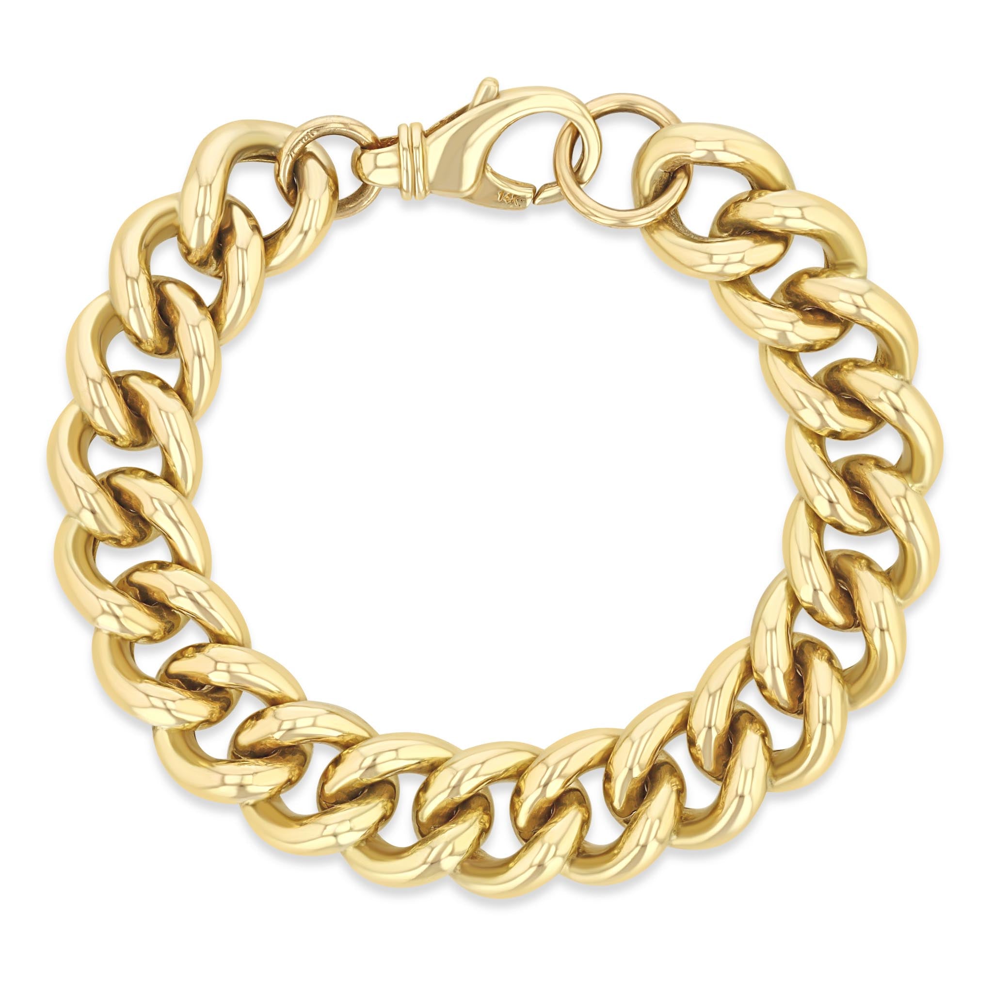 top down view of a Zoë Chicco 14k Gold XXL Thick Link Curb Chain Bracelet
