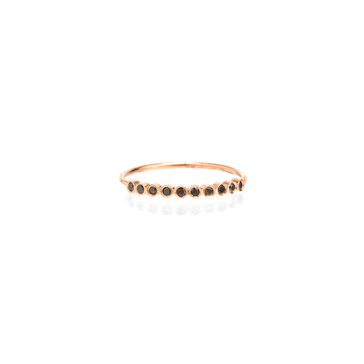 Zoë Chicco 14kt Rose Gold 10 Black Diamond Tiny Bezel Stacking Ring Band