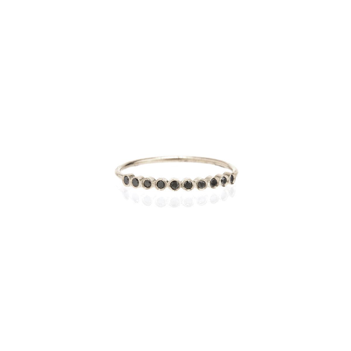 Zoë Chicco 14kt White Gold 10 Black Diamond Tiny Bezel Stacking Ring Band