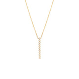14k Vertical 11 Tiny Diamond Bezel Bar Necklace