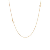 Zoë Chicco 14kt Yellow Gold Itty Bitty Off-Center Moon and Star Necklace