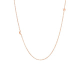 Zoë Chicco 14kt Rose Gold Itty Bitty Off-Center Moon and Star Necklace