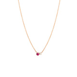 14k Prong Diamond & Ruby Necklace
