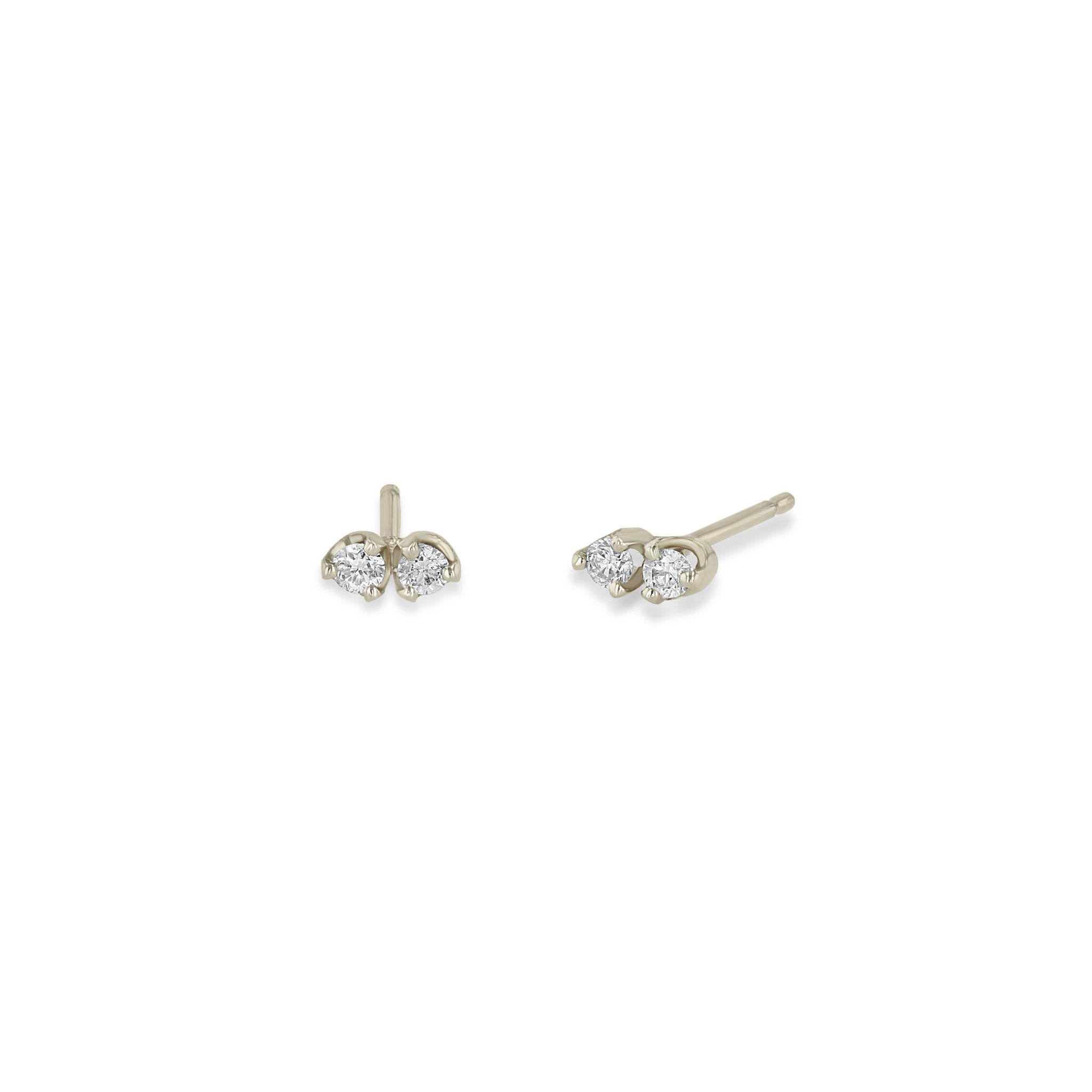 Zoë Chicco 14k Gold Twin Diamond Stud Earrings