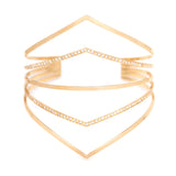 Zoë Chicco 14kt Yellow Gold 5 Bar Pointed Cuff Bracelet with 2 Bars Pave with White Diamonds