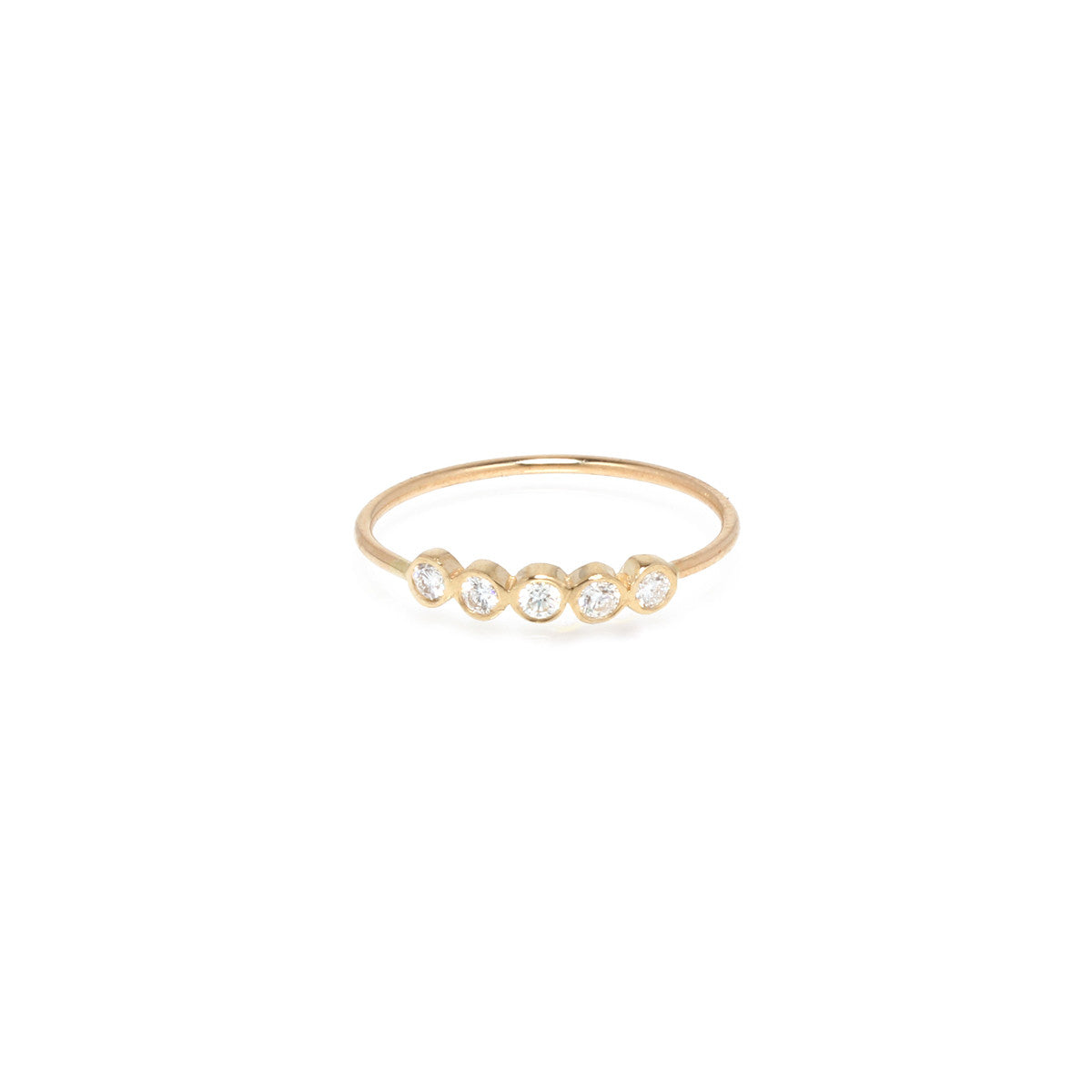 Zoë Chicco 14kt Yellow Gold 5 White Diamond Ring