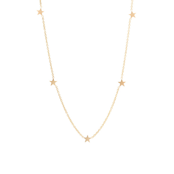 Zoë Chicco 14kt Yellow Gold Itty Bitty 5 Star Necklace