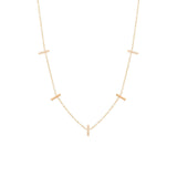 Zoë Chicco 14kt Yellow Gold 5 Diamond Pave Vertical Tiny Bars Station Necklace