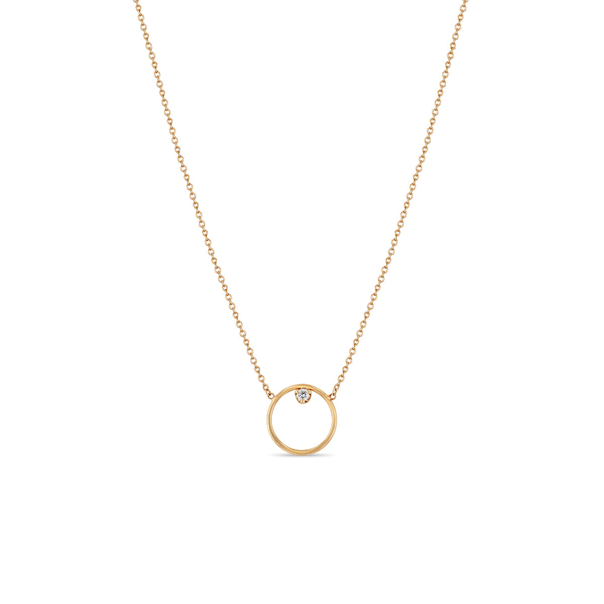 Zoë Chicco 14kt Yellow Gold Circle Prong Diamond Necklace