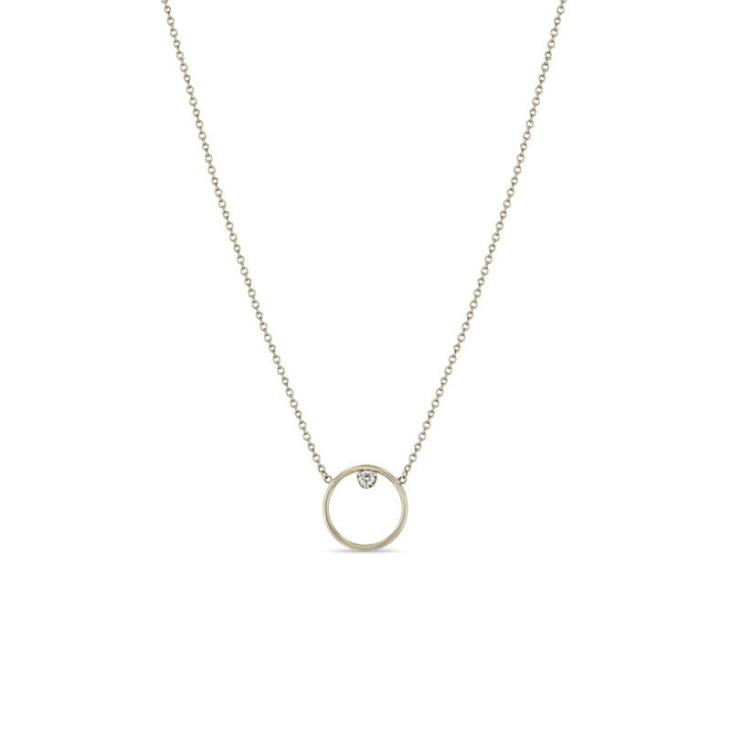 Zoë Chicco 14kt White Gold Circle Prong White Diamond Necklace
