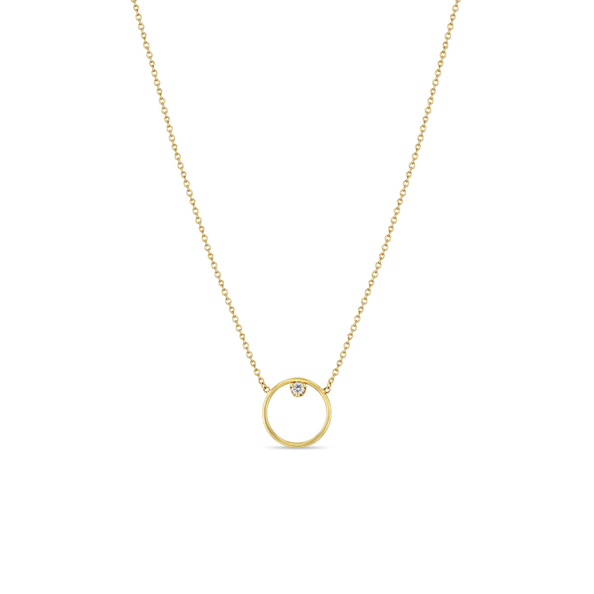 Zoë Chicco 14kt Yellow Gold Circle Prong Diamond Necklace