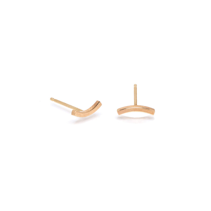 Zoë Chicco 14kt Yellow Gold Curved Bar Stud Earrings