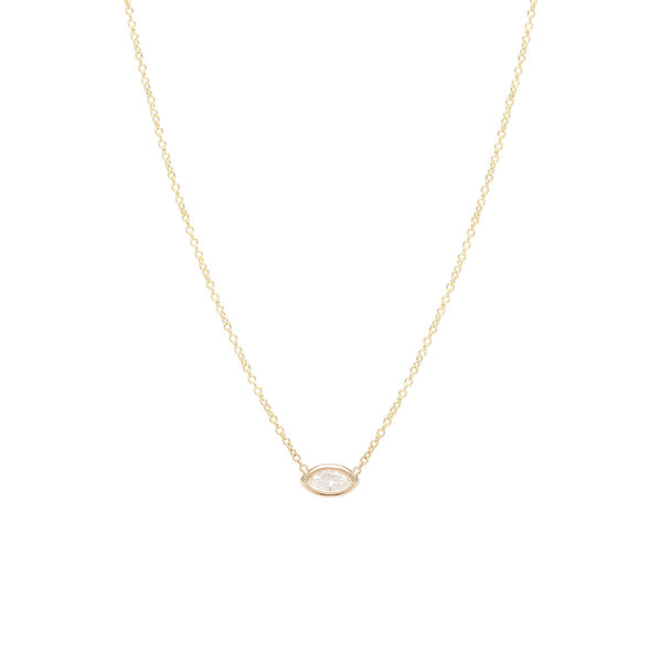 Zoë Chicco 14kt Yellow Gold Floating Marquis Diamond Necklace
