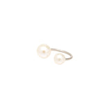Zoë Chicco 14kt White Gold Double White Pearl Ear Cuff