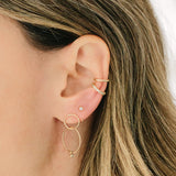 14k Diamond Bezel Reverse Huggie Hoop Earrings