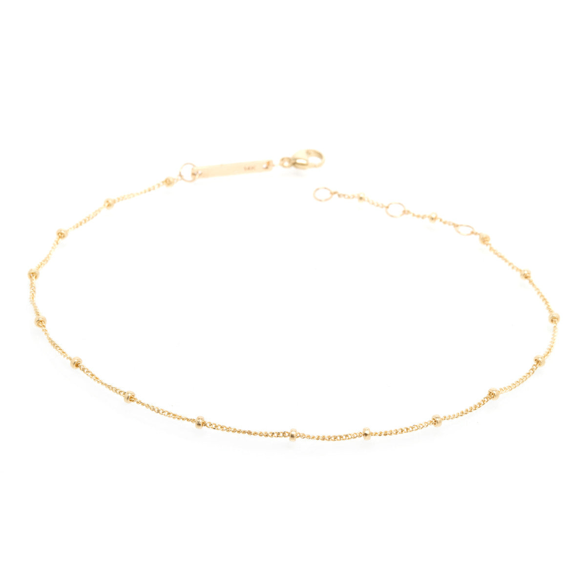 Zoë Chicco Rope Chain Anklet in 14K Yellow Gold