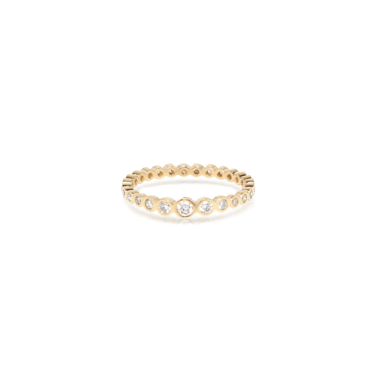 Zoë Chicco 14kt Yellow Gold Graduated Bezel Set Diamond Eternity Band