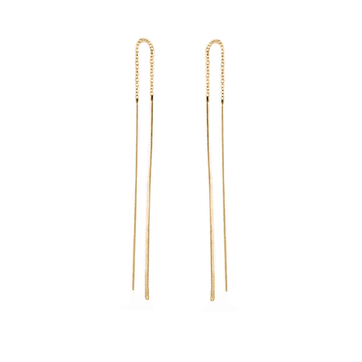 Zoë Chicco 14kt Yellow Gold Hammered Wire Threader Earrings