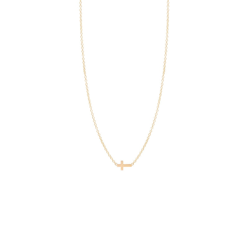 Zoë Chicco 14kt Yellow Gold Itty Bitty Cross Necklace