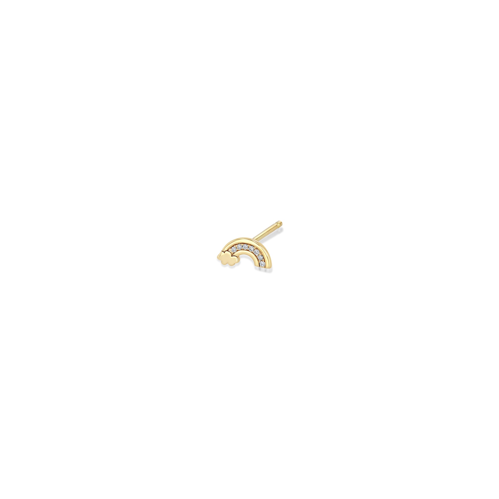 Zoë Chicco 14k Gold Itty Bitty Diamond Rainbow Stud Earring